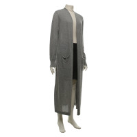 Laurèl Long knitted coat in grey