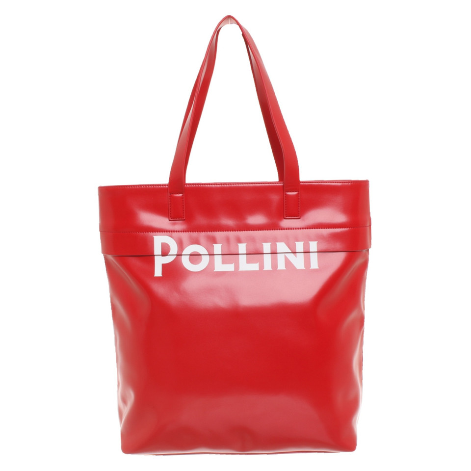 Pollini Shopper aus Leder in Rot