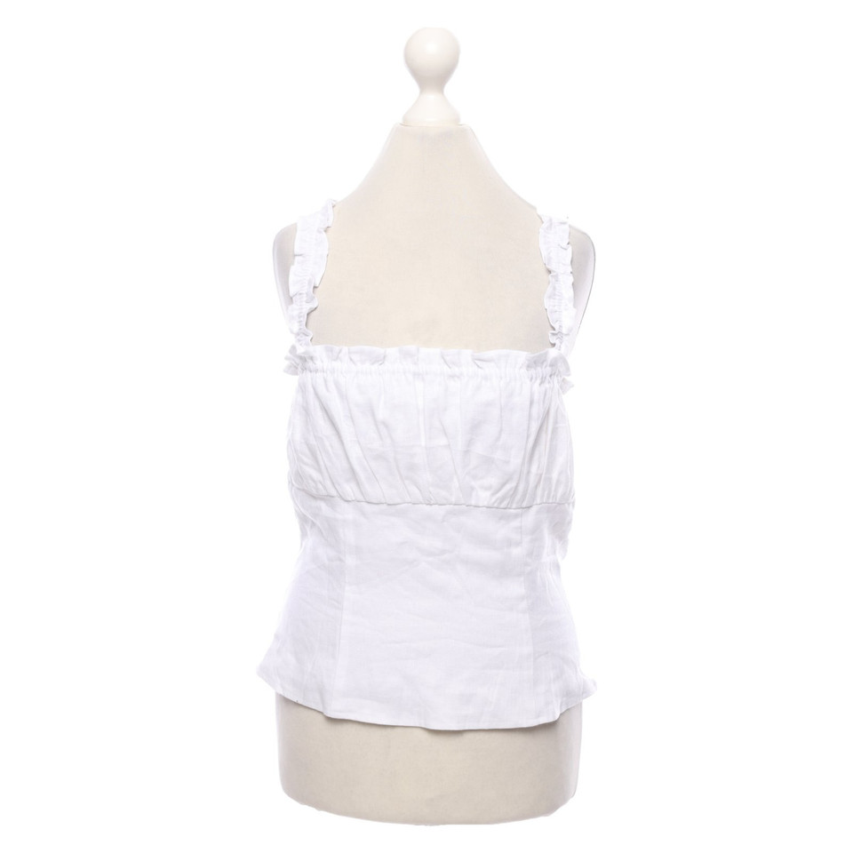 Reformation Top Linen in White