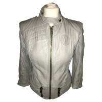 Gianfranco Ferré Jacket/Coat Leather in Silvery