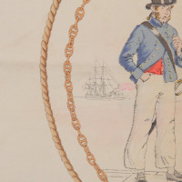 Hermès Sciarpa di seta "Vieille Marine"