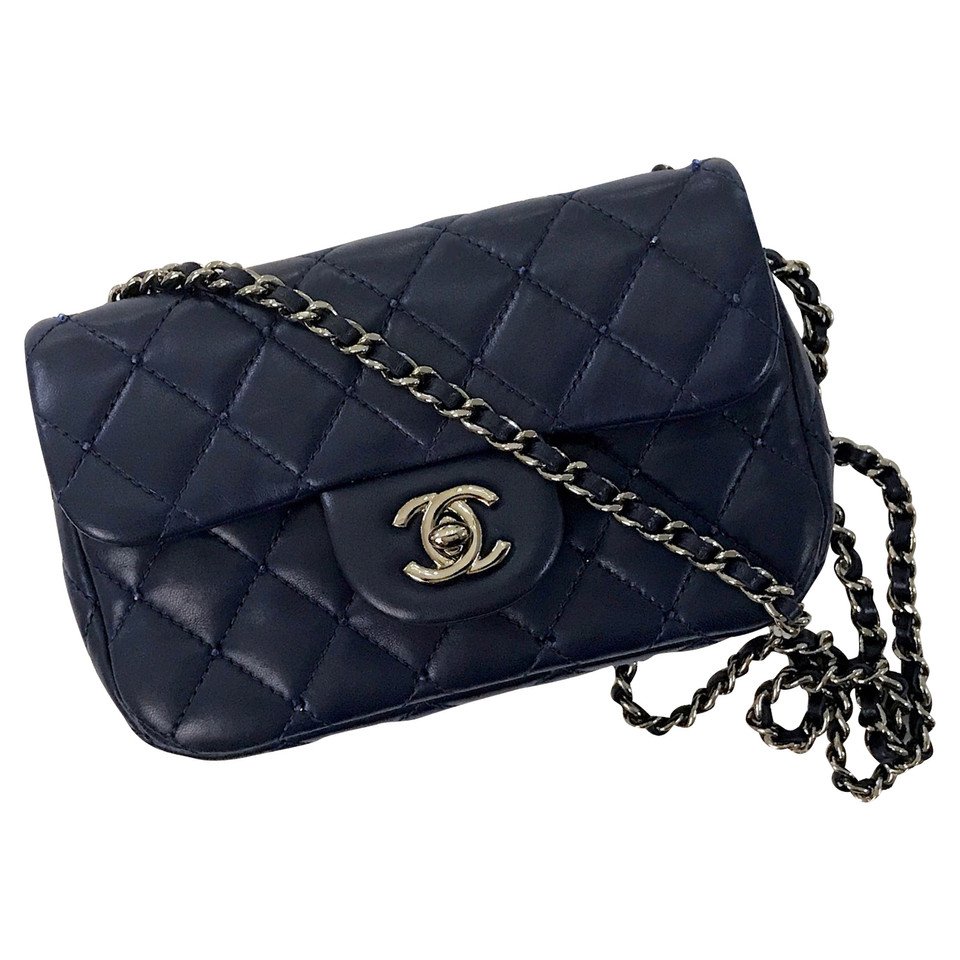 Chanel Classic Flap Bag Extra Mini en Cuir en Bleu