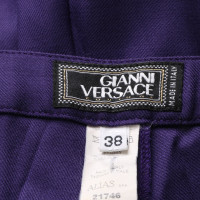Gianni Versace Paio di Pantaloni in Lana in Viola