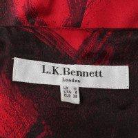 L.K. Bennett Abito in seta in rosso / nero