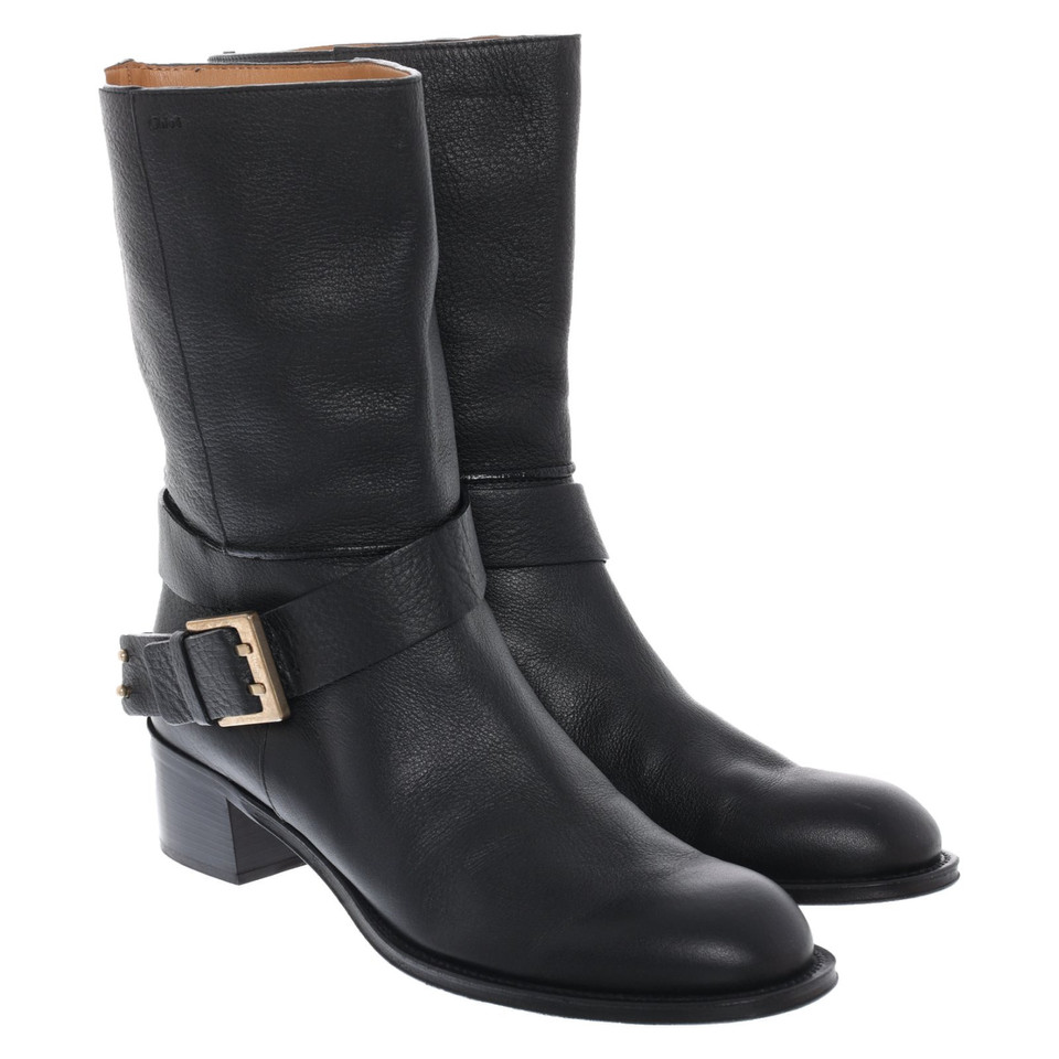 Chloé Stiefel aus Leder in Schwarz