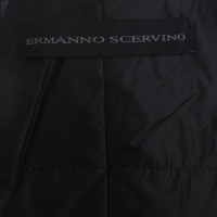 Ermanno Scervino Zwarte jas met bont trim