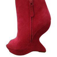 Alexander McQueen Bottines en Daim en Fuchsia