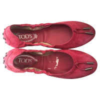 Tod's Slippers/Ballerinas Suede in Pink