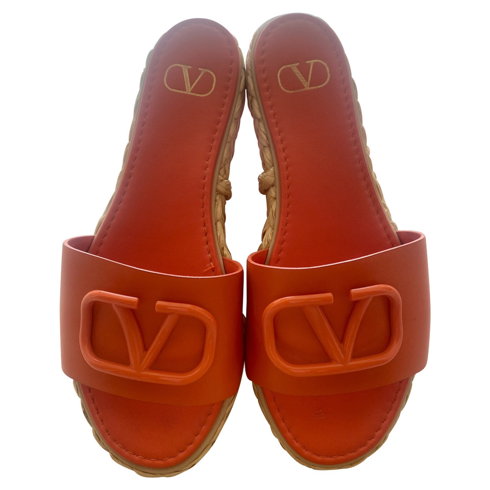 Valentino Garavani Sandales en Cuir en Orange