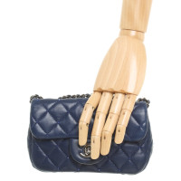 Chanel Classic Flap Bag Small Leer in Blauw