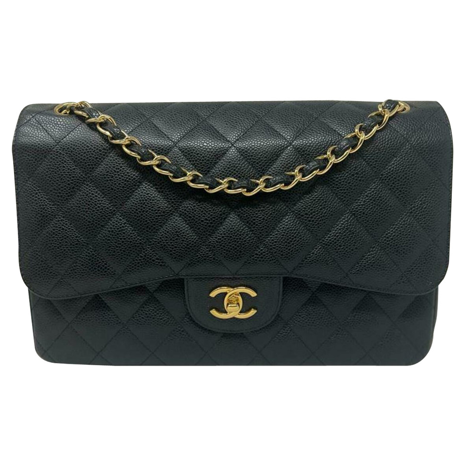 Chanel Classic Flap Bag Jumbo in Pelle in Nero