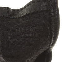 Hermès Lederhandschuhe mit Metall-Applikation
