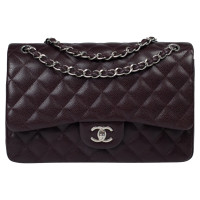 Chanel Classic Flap Bag Jumbo Leather in Violet