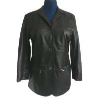 Marc Cain Jacke/Mantel aus Leder in Schwarz