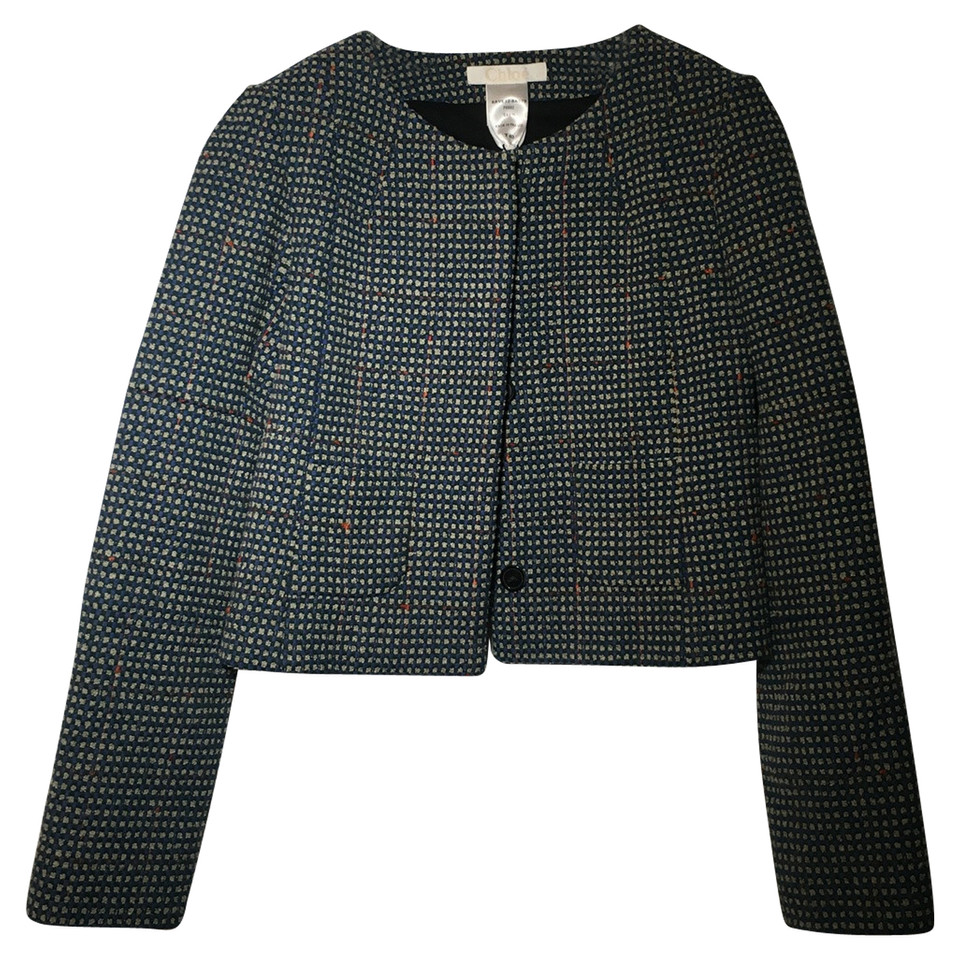 Chloé Jacket/Coat Wool in Petrol