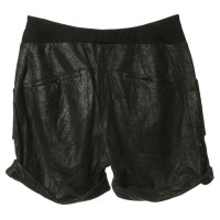 Helmut Lang shorts in pelle nera