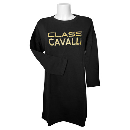 Roberto Cavalli Kleid aus Baumwolle in Schwarz