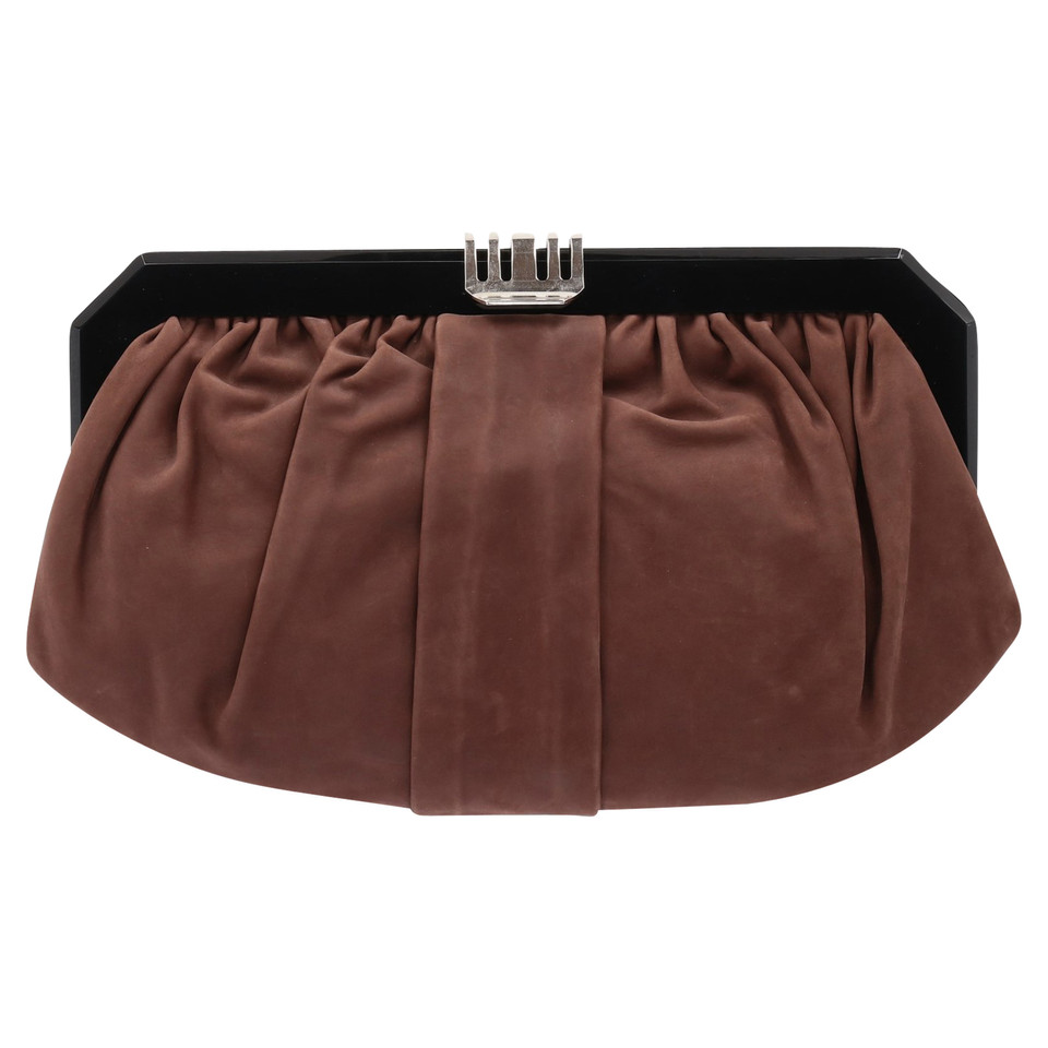 Marni Clutch Bag Suede in Brown
