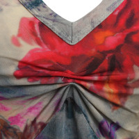 John Galliano Colorful dress with ruffle
