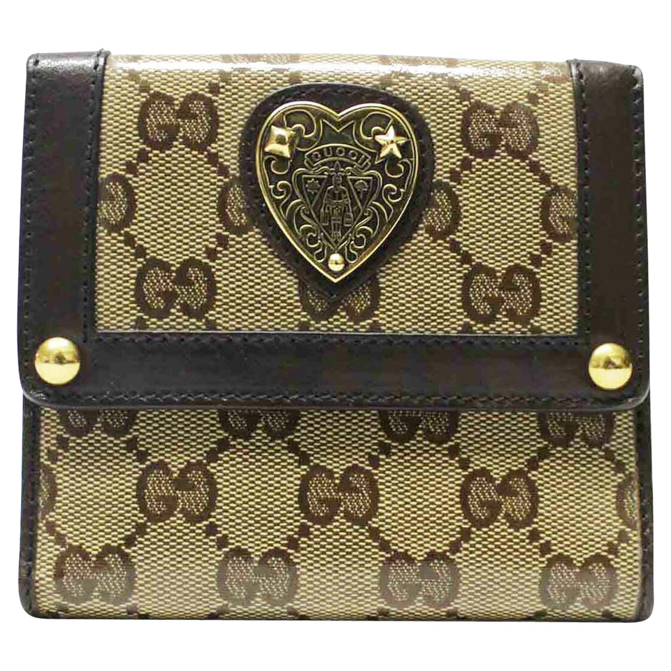 Gucci Täschchen/Portemonnaie aus Canvas in Beige