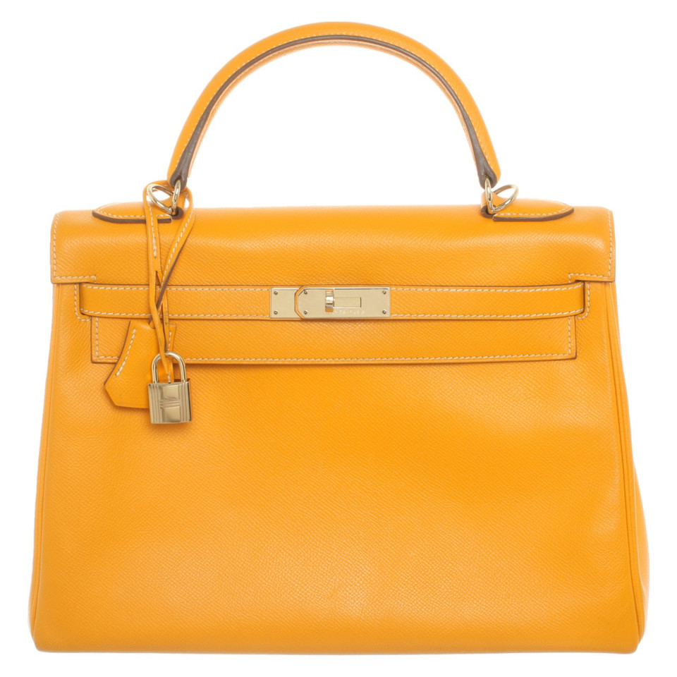 Hermès Kelly Bag 32 aus Leder in Gelb