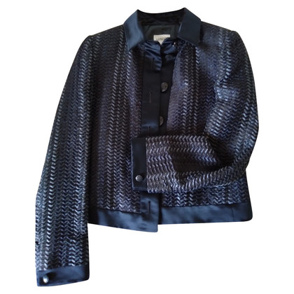 Armani Collezioni Jacket/Coat Silk in Blue