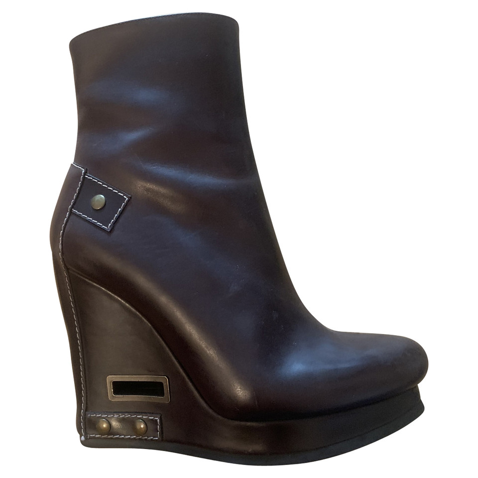 Jil Sander Bottines en Cuir en Marron