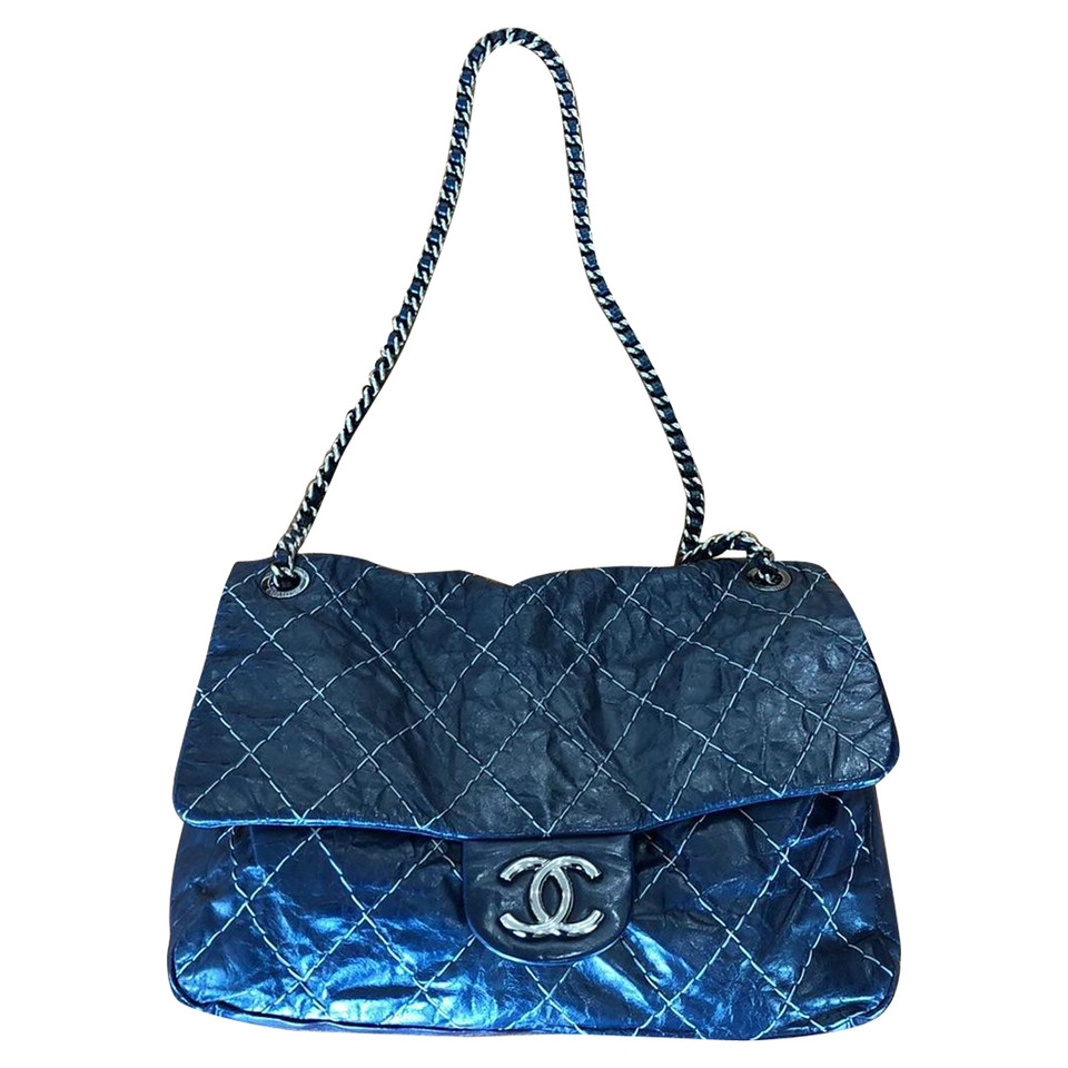 Chanel Flap Bag Leather in Blue