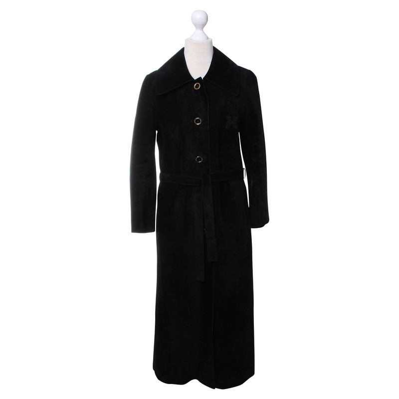 Hermès Suede jas in zwart