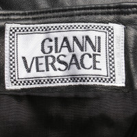 Gianni Versace Lederen rok in zwart