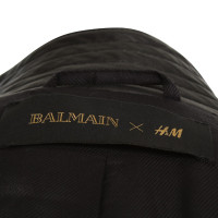 Balmain X H&M Webpelz-Jacke mit Lederdetails