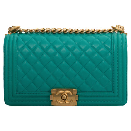 Chanel Boy Bag Leather in Turquoise