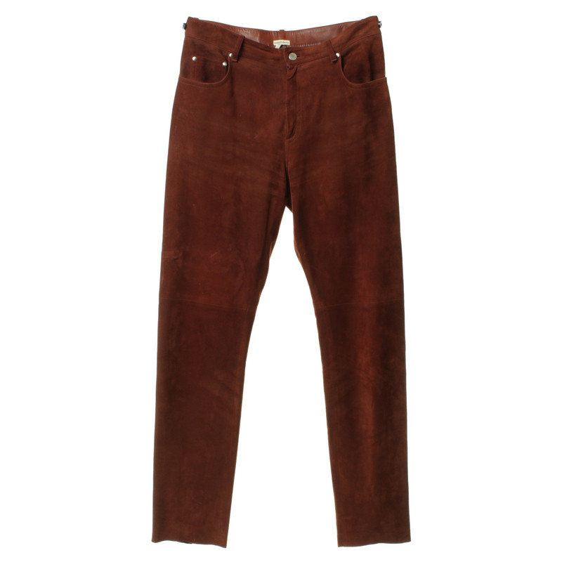 Hermès Pantaloni di pelle marrone