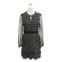 Diane Von Furstenberg zijden jurk in zwart / wit