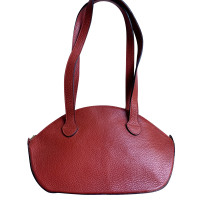 Delvaux Handbag Leather in Red