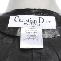 Christian Dior Leren jas met plooien