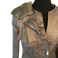 Armani Collezioni Bronze Bow Linen Silk Jacket 