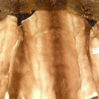 Giorgio Brato Giacca in pelle con collo di volpe e fodera in pelliccia