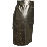 Faith Connexion Gold colored leather skirt