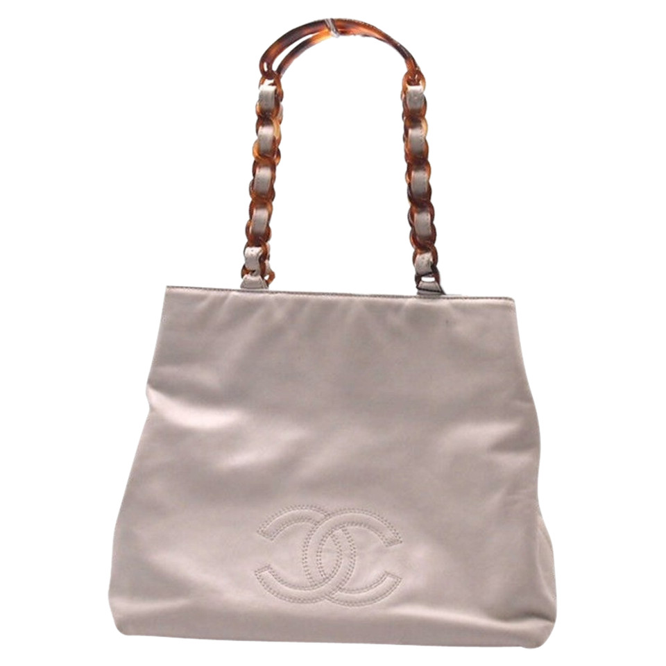 Chanel Shopping Tote in Pelle in Bianco