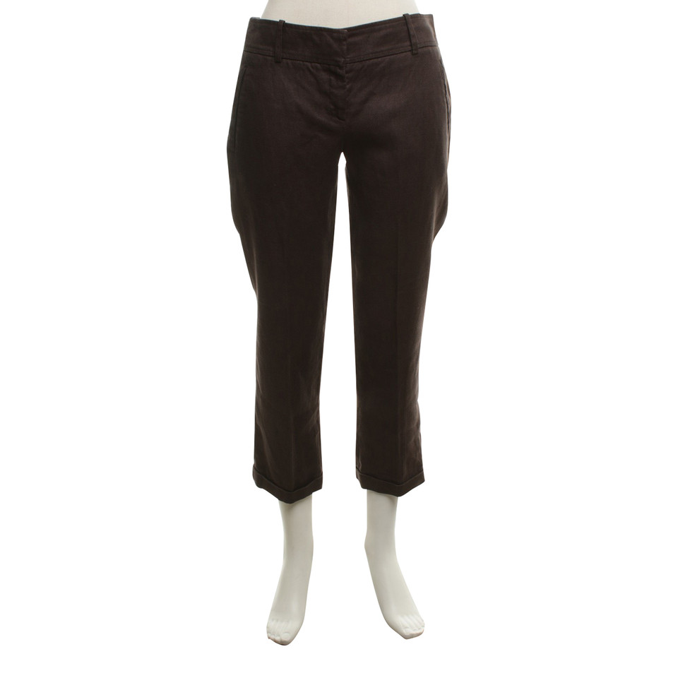 Versace Pantaloni di lino in grigio-marrone