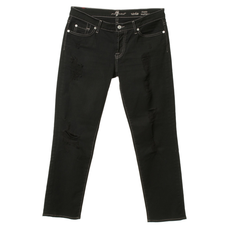 Seven 7 Boyfriend-Jeans in Schwarz