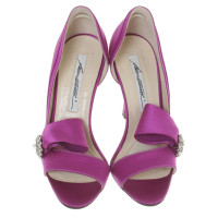 Brian Atwood Peeptoes in fucsia