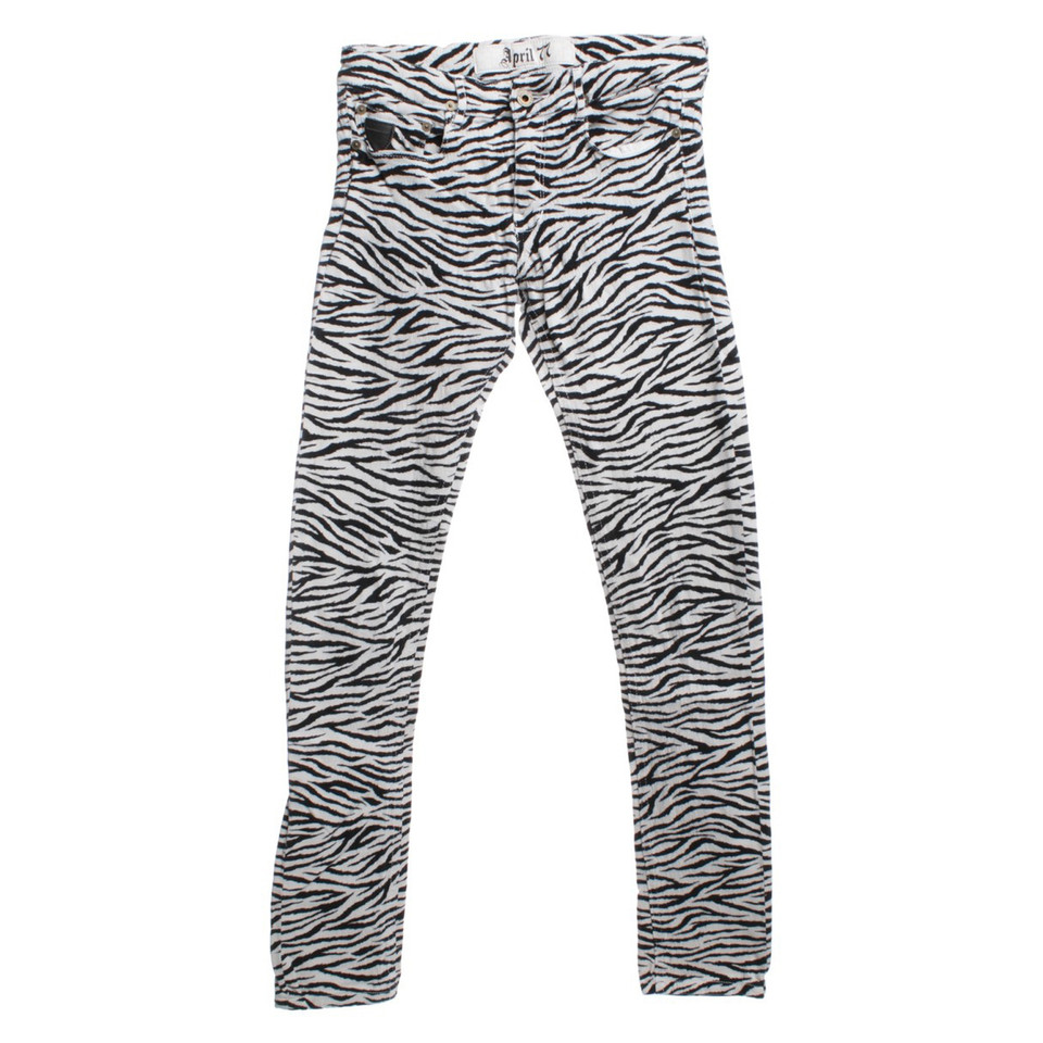 April77 Jeans con stampa zebra