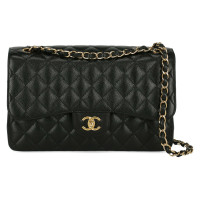 Chanel Classic Flap Bag Leer in Zwart