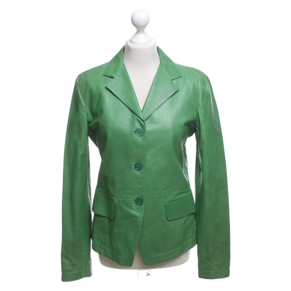 Jil Sander Leather jacket in green