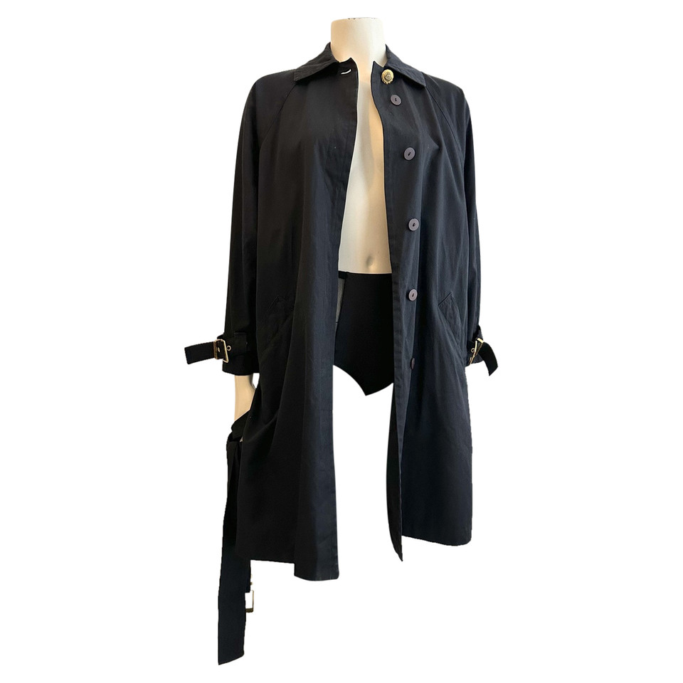 Gianni Versace Jacke/Mantel aus Baumwolle in Blau