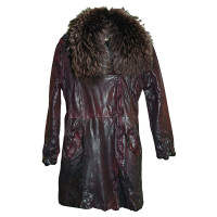 Giorgio Brato Leather coat with fur collar