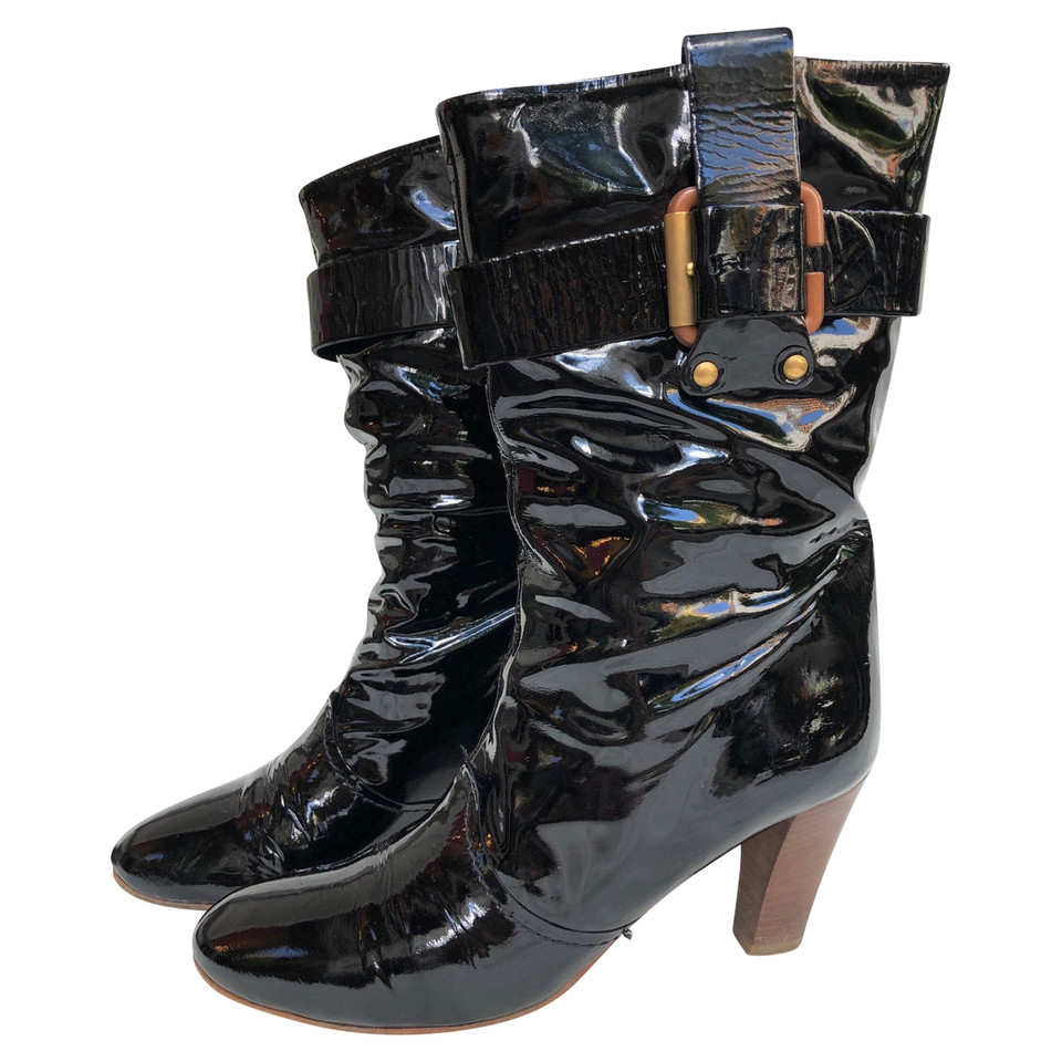 Chloé Boots Patent leather in Black
