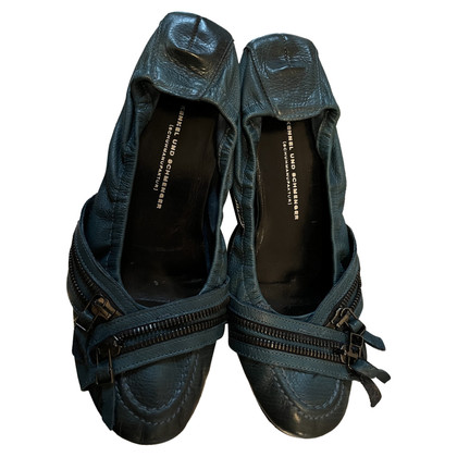 Kennel & Schmenger Slippers/Ballerinas Leather in Petrol